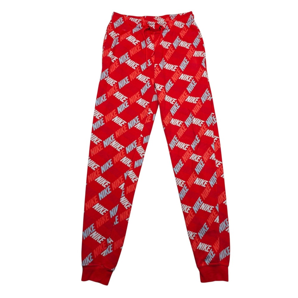 Nike Sportswear All Over Print Logo Joggers Red White Blue XS Sweatpants
